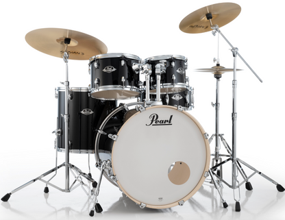Pearl Export 5-Piece Drum Set With Sabian Cymbals - 20" Bass Drum JET BLACK