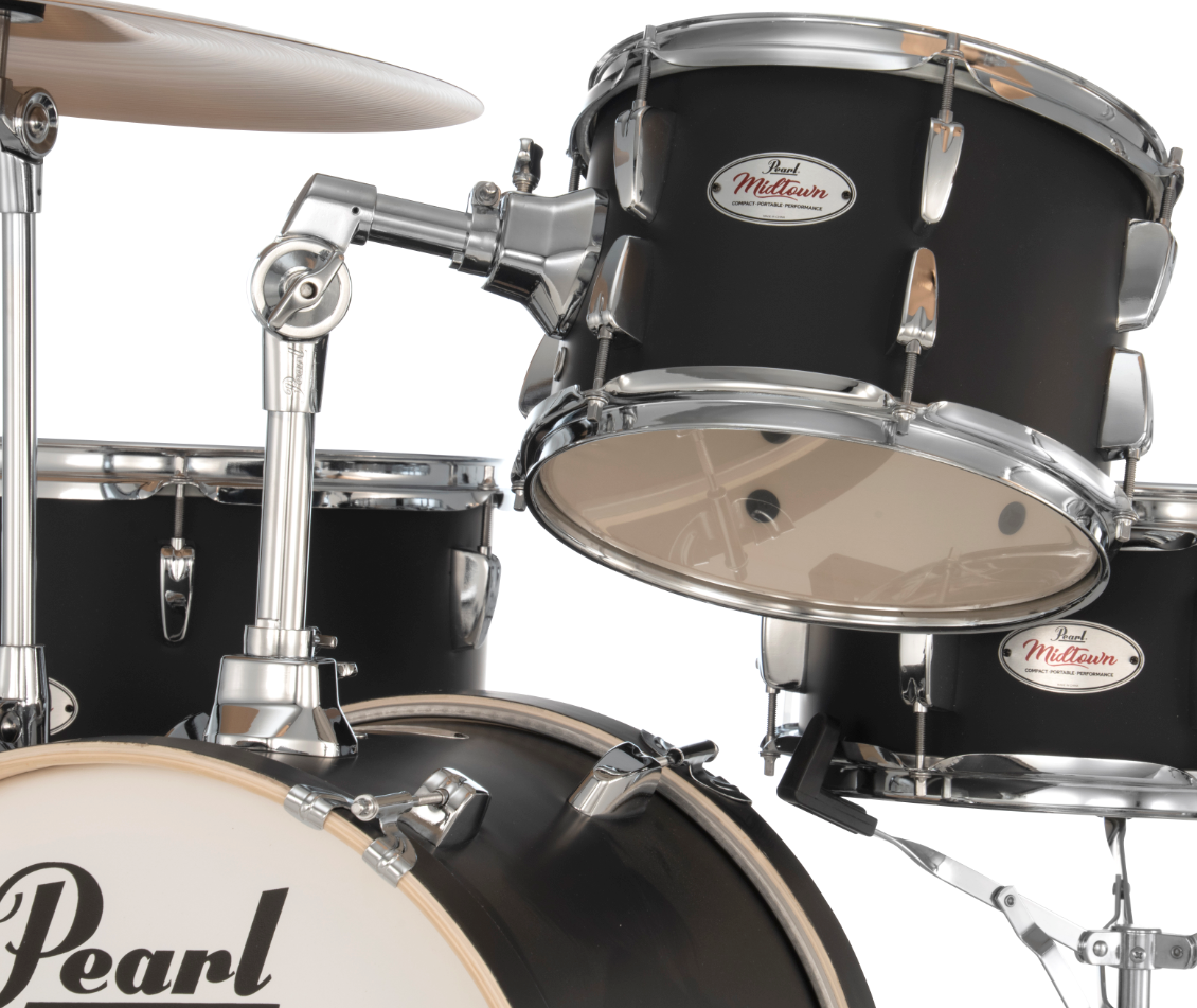 Pearl Midtown 4-piece Shell Pack - 16" Bass Drum MATTE ASPHALT BLACK