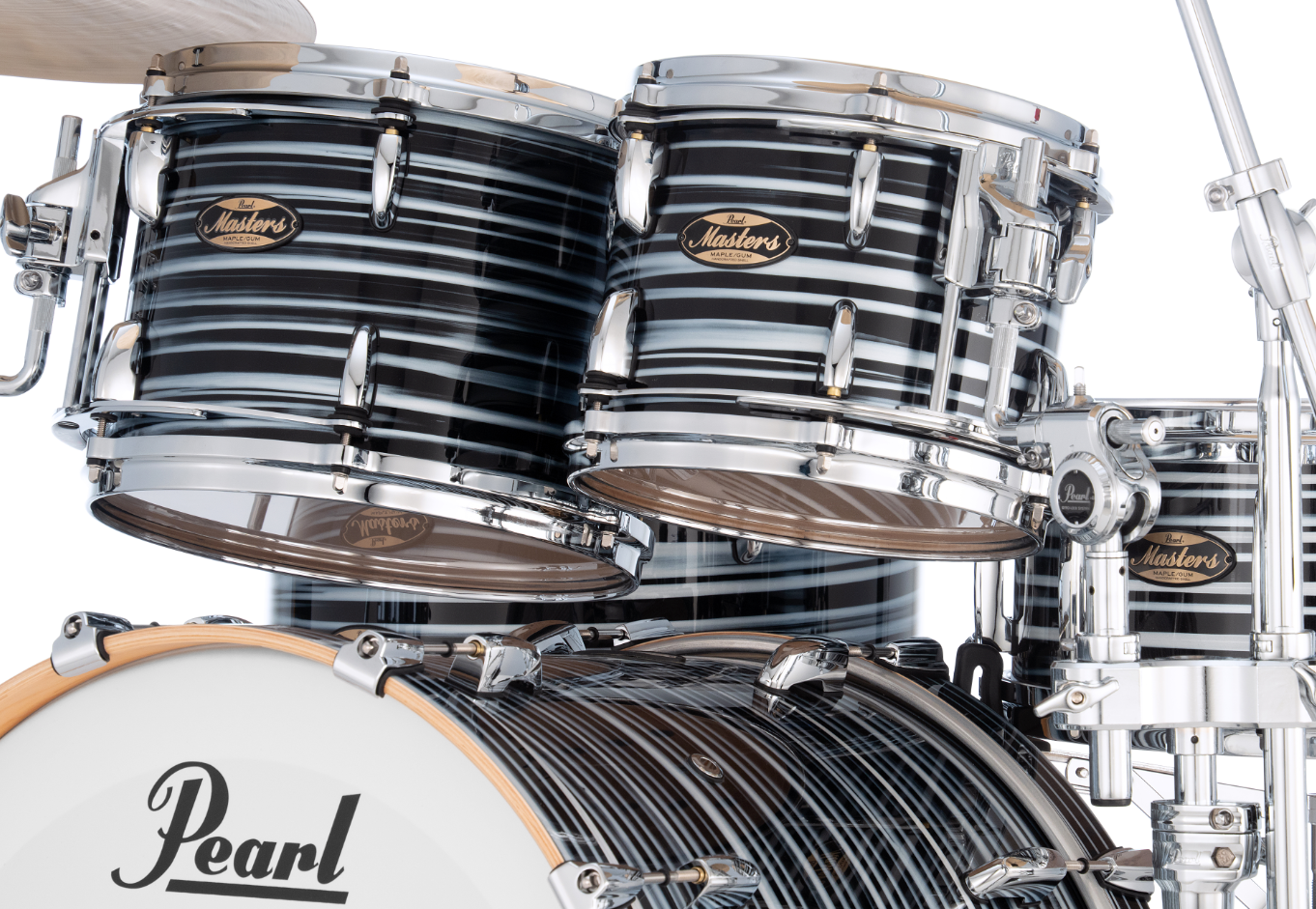 Pearl Masters Maple Pure 4 Piece Shell Pack "XESP" - 22" Bass Drum BLACK OYSTER SWIRL