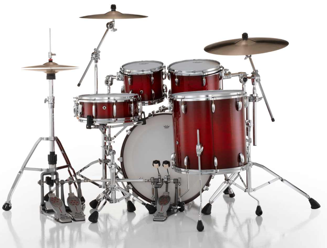 Pearl Masters Maple Gum 4-Piece Shell Pack "XESP" - 22" Bass Drum DEEP REDBURST