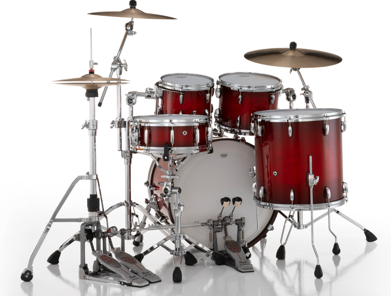 Pearl Masters Maple Gum 4-Piece Shell Pack "XESP" - 22" Bass Drum DEEP REDBURST