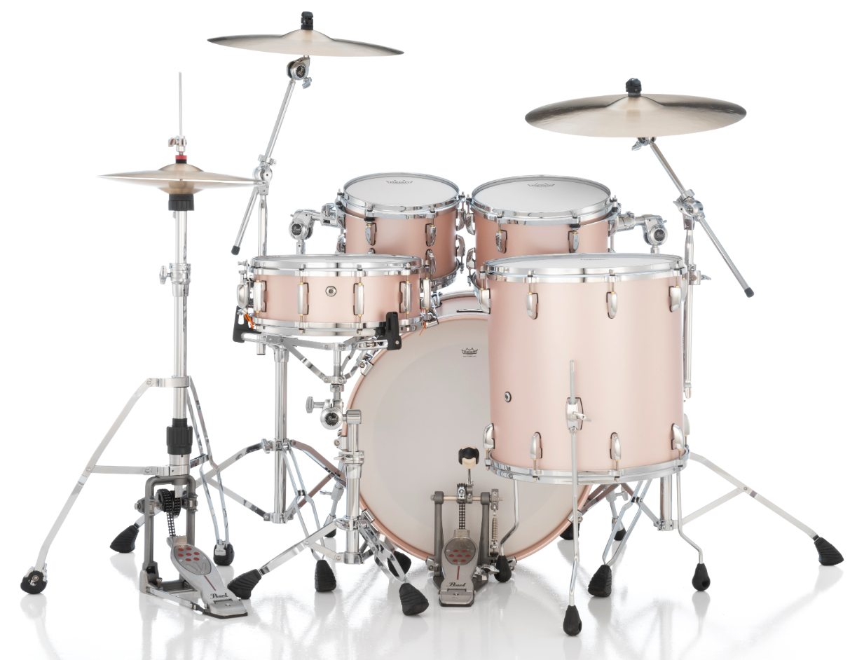 Pearl Masters Maple Gum 4-Piece Shell Pack "XESP" - 22" Bass Drum SATIN ROSE GOLD