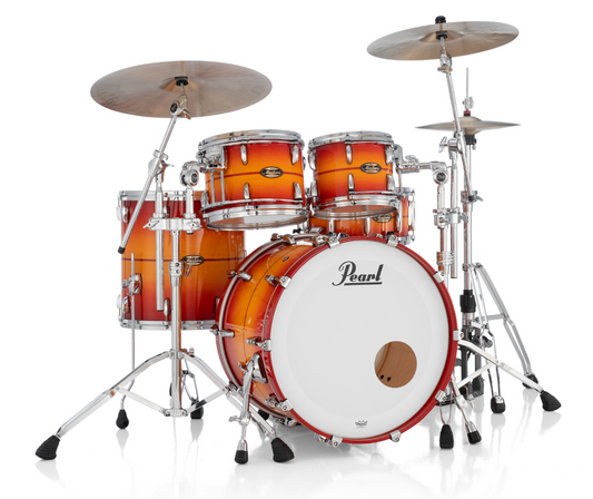 Pearl Masters Maple Gum 4-Piece Shell Pack "XESP" - 22" Bass Drum SUNBURST W/REDSTRIPE