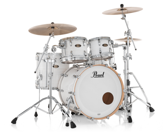 Pearl Masters Maple Gum 4-Piece Shell Pack "XESP" - 22" Bass Drum WHITE ICE SWIRL