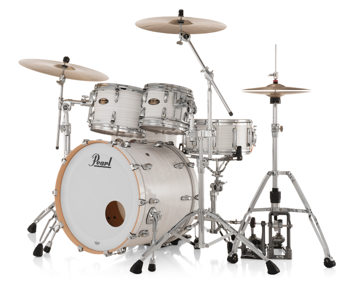 Pearl Masters Maple Gum 4-Piece Shell Pack "XESP" - 22" Bass Drum WHITE ICE SWIRL