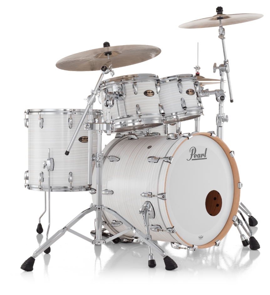 Pearl Masters Maple Gum 4-Piece Shell Pack "XESP" - 22" Bass Drum WHITE ICE SWIRL