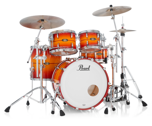 Pearl Masters Maple Gum 4-Piece Shell Pack "XESP" - 22" Bass Drum SUNBURST W/REDSTRIPE
