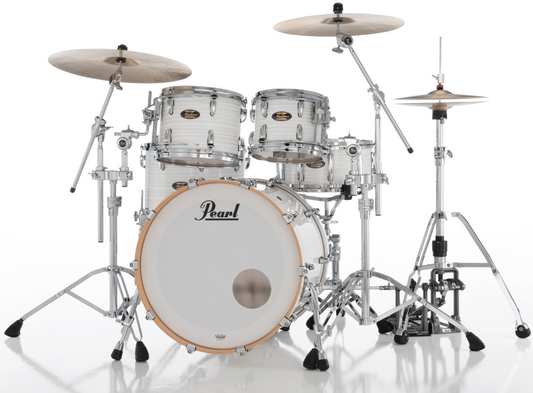 Pearl Masters Maple Gum 4-Piece Shell Pack "XESP" - 22" Bass Drum WHITE ICE SWIRL