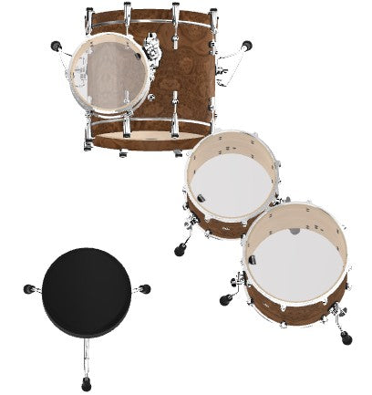 Sonor SQ2 Heavy Birch 4-Piece Kit in Chocolate Burl 20/12/14/16