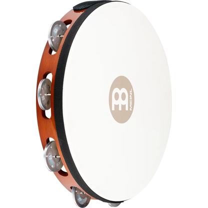 Meinl Percussion Traditional 10-Inch Wood Tambourine with Goat Skin Head, Single Row