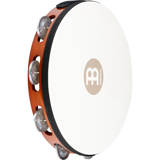 Meinl Percussion Traditional 10-Inch Wood Tambourine with Goat Skin Head, Single Row