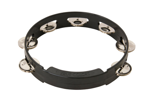 Rhythm Tech TC4018 True Colors Tambourine. Black 8"