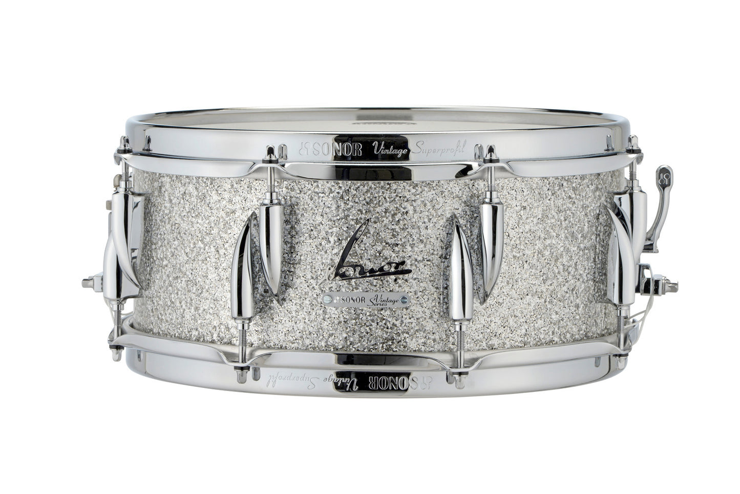 VINTAGE SERIES  13"X 6" SNARE DRUM-VINTAGE SILVER GLITTER