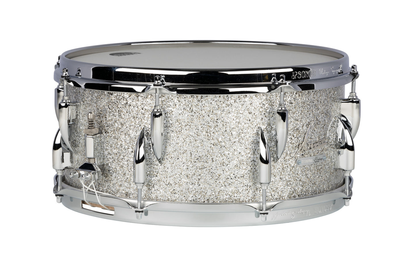 VINTAGE SERIES 14"X 6.5" SNARE DRUM-VINTAGE SILVER GLITTER