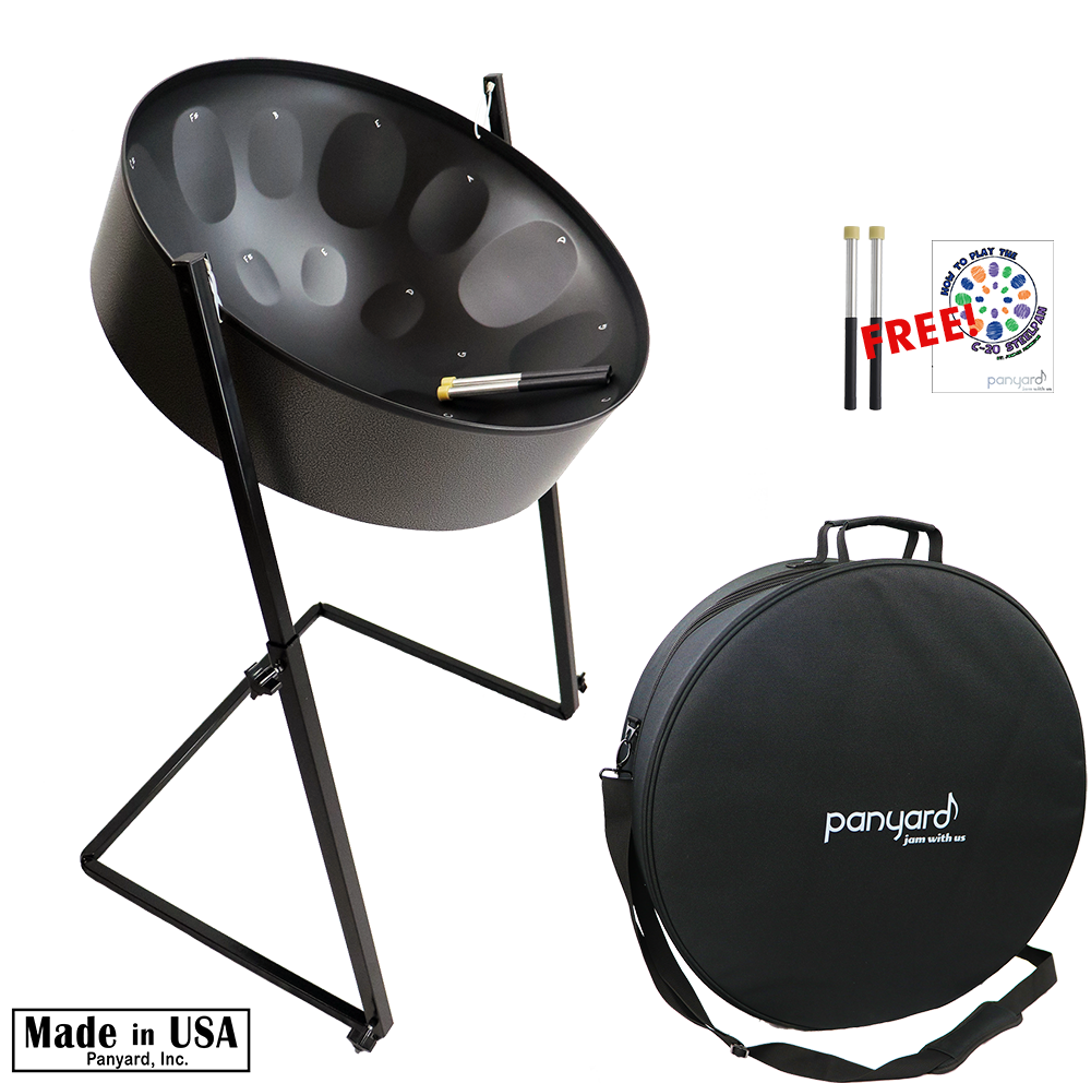 C-20 Lead Steel Pan - Caribbean Night - PLUS PACKAGE - Pan + Stand + Case  + FREE Mallets + FREE How to Play Book