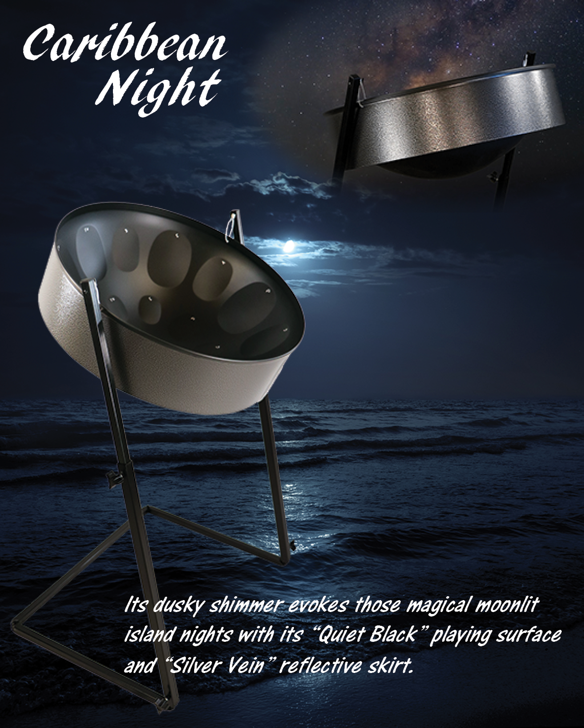 C-20 Lead Steel Pan - Caribbean Night - PLUS PACKAGE - Pan + Stand + Case  + FREE Mallets + FREE How to Play Book
