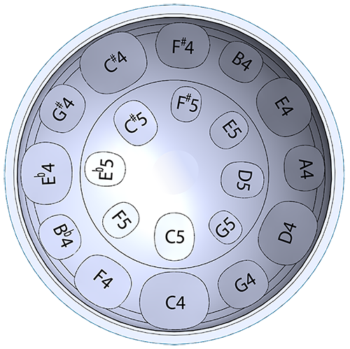 C-20 Lead Steel Pan - High Gloss Silver - Pan Only + FREE Mallets