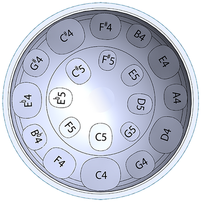 C-20 Lead Steel Pan - Ocean Wave - Pan Only + FREE Mallets