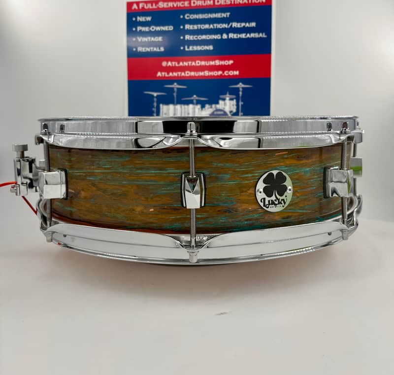 Lucky Drums Company 15" x 4.5" Artistic Pre-Patina Copper Snare-Lucky Drum Co-Atlanta Drum Shop