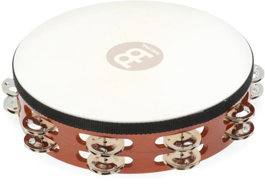 Meinl Percussion 10-inch Handheld Wood Tambourine with Head - Antique Brown