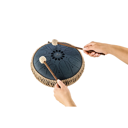 Meinl 10" Medium Octave Steel Tongue Drum - C Minor, 8 Notes, 432 Hz, Navy Blue