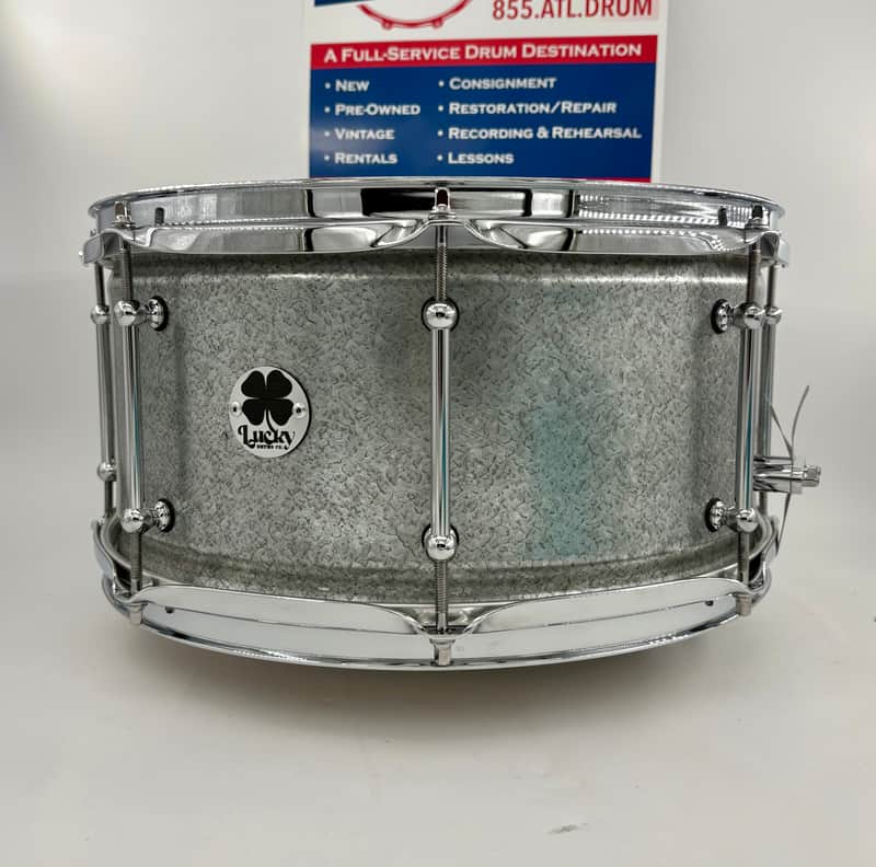 Lucky Drums Company 14"x 7" Galvanized Steel 8-Lug Snare-Lucky Drum Co-Atlanta Drum Shop
