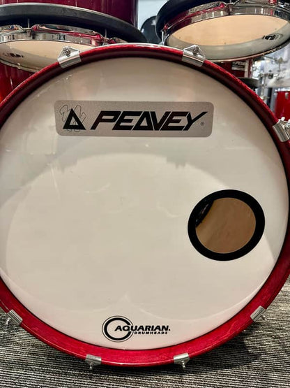 Peavey Radial Pro 751 5-Piece 1994 - Clear Gloss Red-Peavey-Atlanta Drum Shop