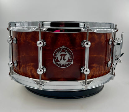 Pi Drum Company 14" x 6.5" Feathered Mahogany over Maple Snare-Pi Drum Company-Atlanta Drum Shop