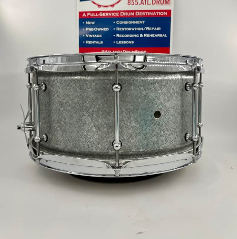 Lucky Drums Company 14"x 7" Galvanized Steel 8-Lug Snare-Lucky Drum Co-Atlanta Drum Shop