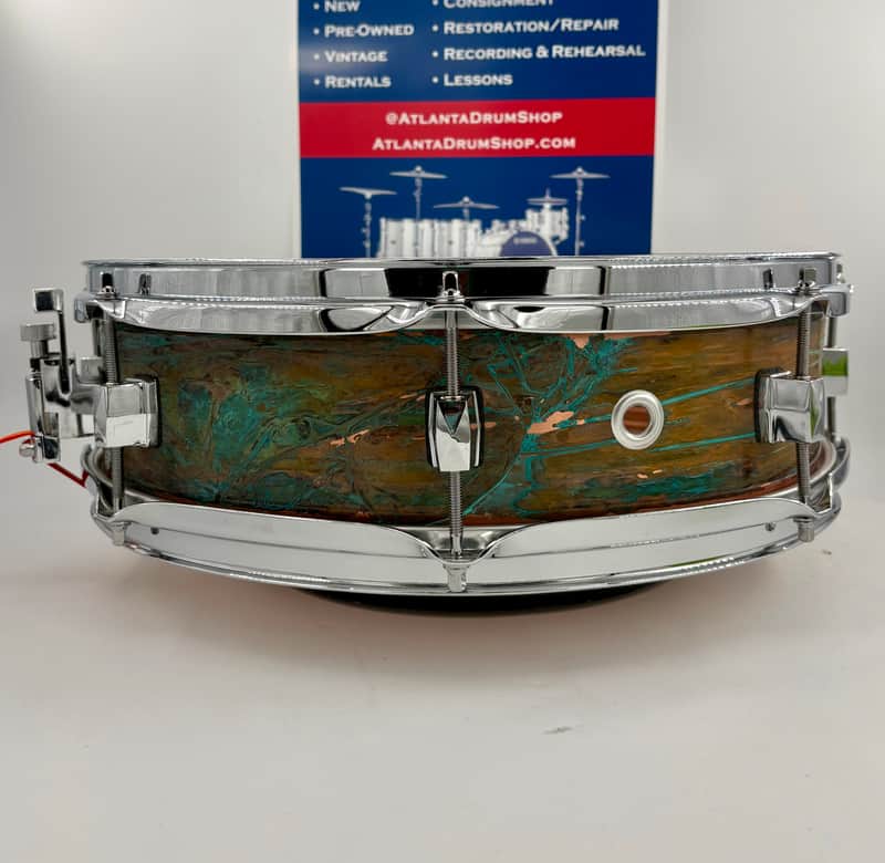Lucky Drums Company 15" x 4.5" Artistic Pre-Patina Copper Snare-Lucky Drum Co-Atlanta Drum Shop