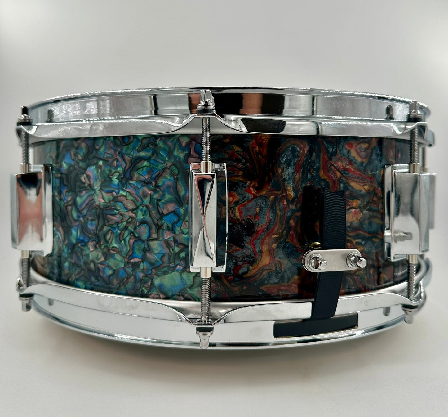 Montineri Custom 5.5"x14" "A-Baloney" Panel Variety Finish Snare-Montineri-Atlanta Drum Shop