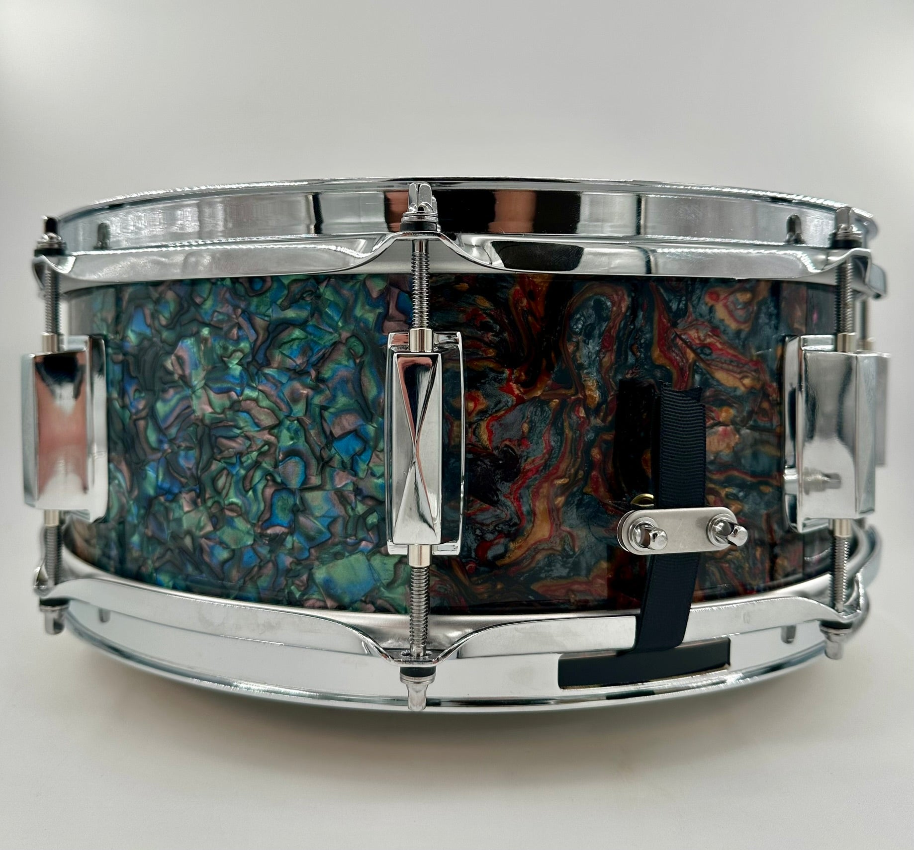 Montineri Custom 5.5"x14" "A-Baloney" Panel Variety Finish Snare-Montineri-Atlanta Drum Shop