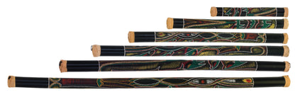 16" BAMBOO RAINSTICK WITH PAINTED FINISH #693 HIDDEN SPIRIT