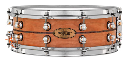 MUSIC CITY CUSTOM SOLID CHERRY 14"X6.5" SNARE DRUM W/INLAY