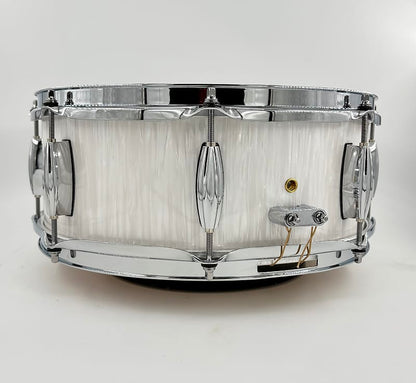 Montineri Custom 5" x 14" Verticle White Oyster Snare