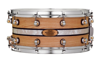 MUSIC CITY CUSTOM SOLID ASH 14"X6.5" SNARE DRUM W/INLAY