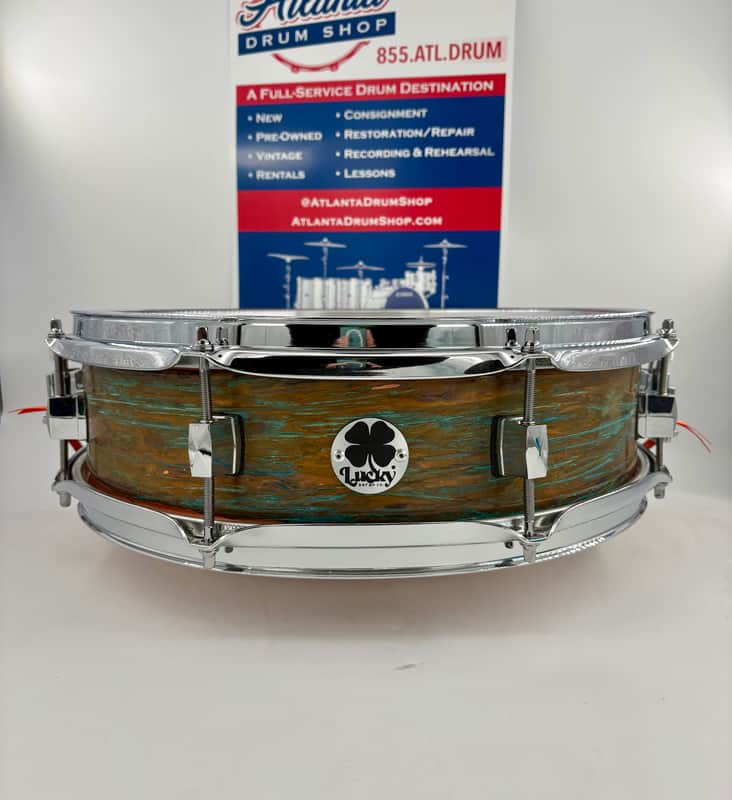 Lucky Drums Company 15" x 4.5" Artistic Pre-Patina Copper Snare-Lucky Drum Co-Atlanta Drum Shop