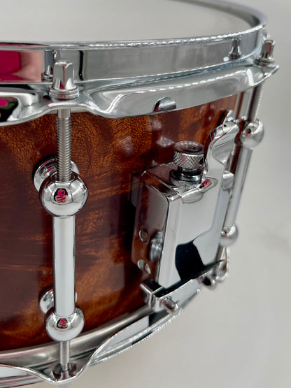 Pi Drum Company 14" x 6.5" Feathered Mahogany over Maple Snare-Pi Drum Company-Atlanta Drum Shop
