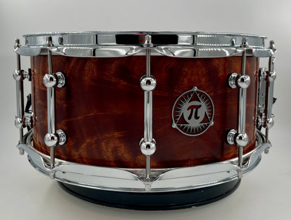 Pi Drum Company 14" x 6.5" Feathered Mahogany over Maple Snare-Pi Drum Company-Atlanta Drum Shop