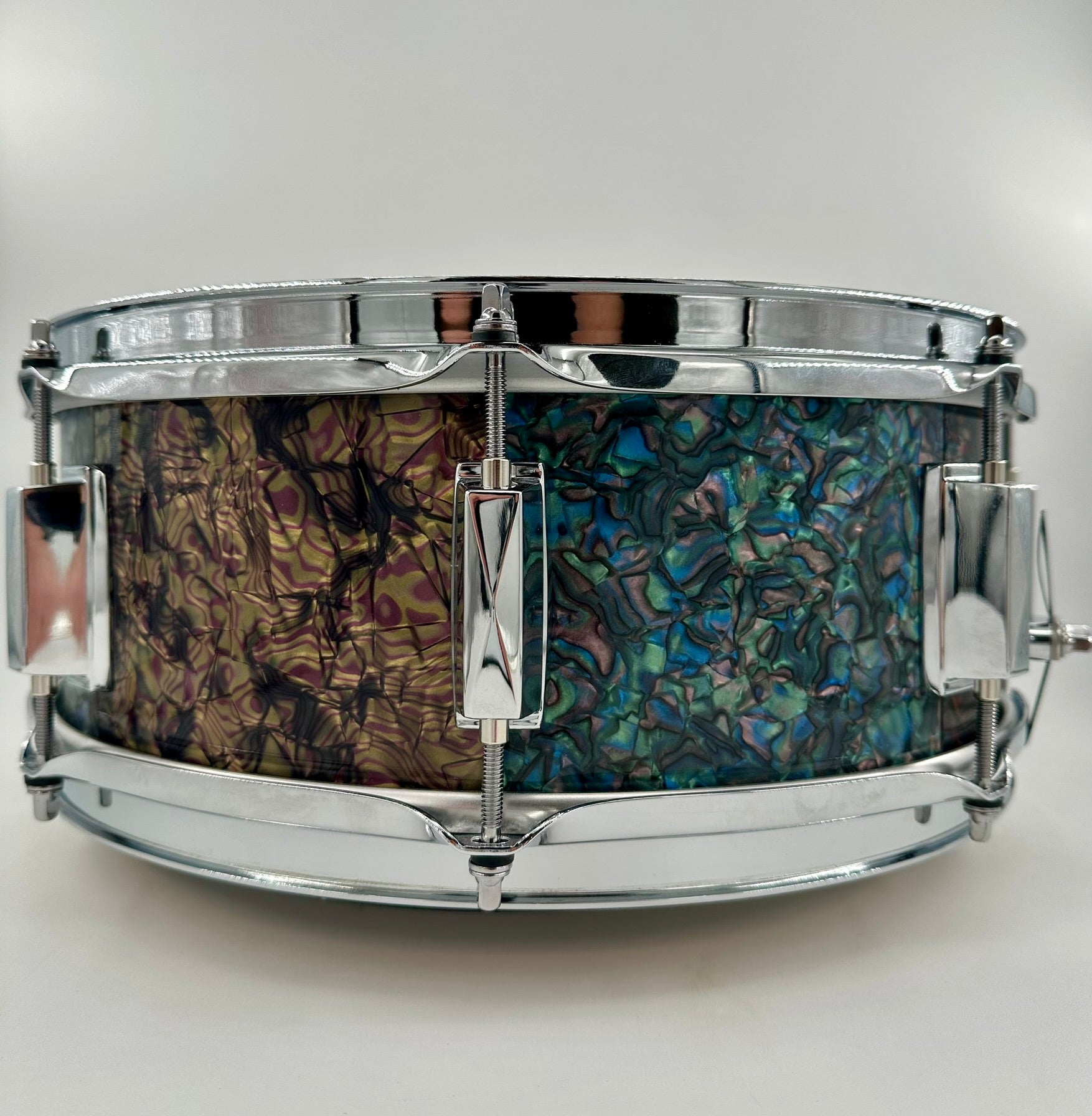Montineri Custom 5.5"x14" "A-Baloney" Panel Variety Finish Snare-Montineri-Atlanta Drum Shop