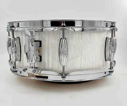 Montineri Custom 5" x 14" Verticle White Oyster Snare
