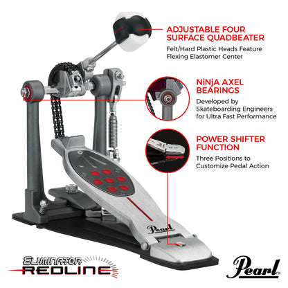 Pearl P2050C Eliminator Redline Chain Drive Single Bass Drum Pedal