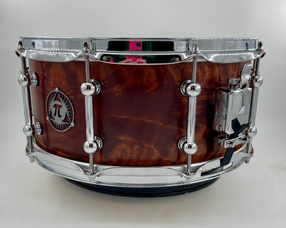 Pi Drum Company 14" x 6.5" Feathered Mahogany over Maple Snare-Pi Drum Company-Atlanta Drum Shop