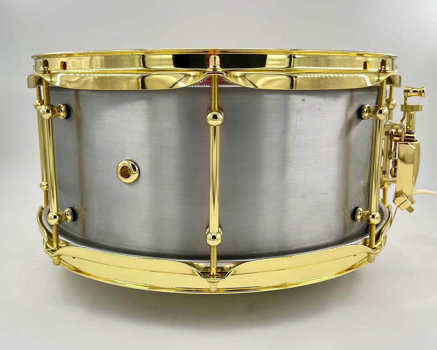 Lucky Drums Company 14"x6.5" Aluminum Snare Drum w/ Gold hoops