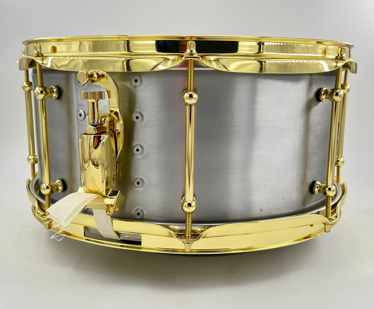 Lucky Drums Company 14"x6.5" Aluminum Snare Drum w/ Gold hoops