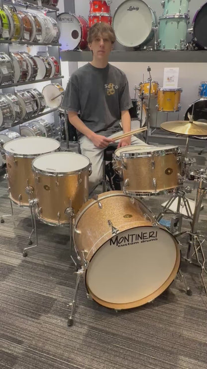 Montineri Custom Drum Kit: 5-Piece Copper/Silver Sparkle