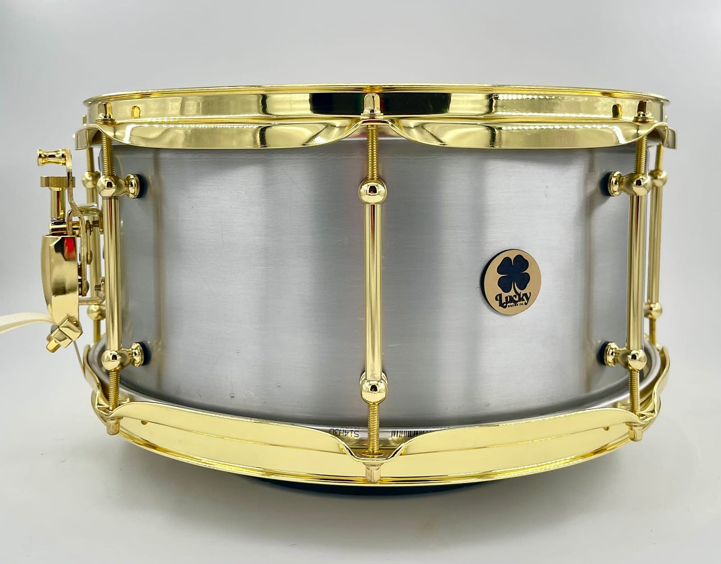 Lucky Drums Company 14"x6.5" Aluminum Snare Drum w/ Gold hoops
