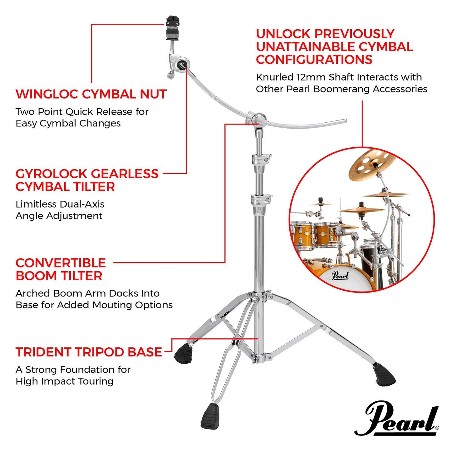 Curved Boom Cymbal Stand