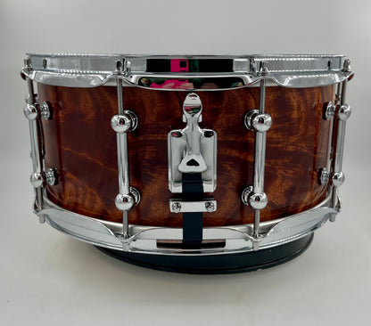 Pi Drum Company 14" x 6.5" Feathered Mahogany over Maple Snare-Pi Drum Company-Atlanta Drum Shop