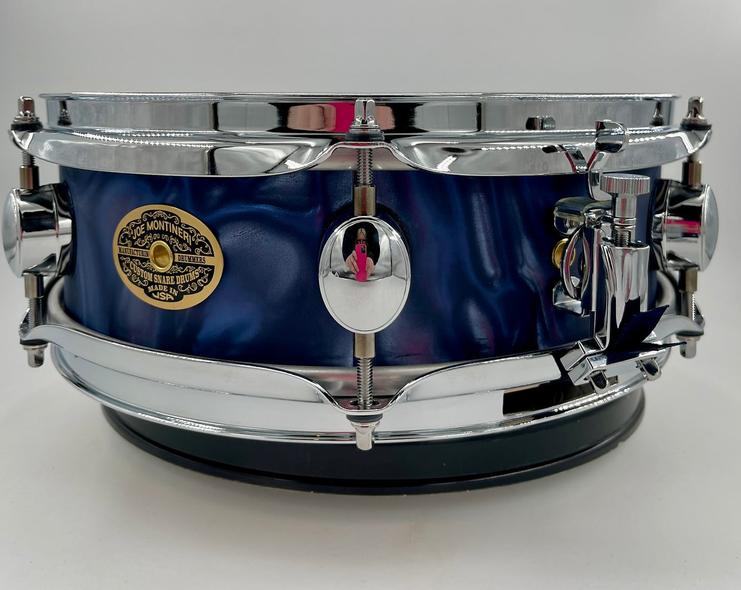 Montineri Custom 12"x4" Blue Satin Flame Snare